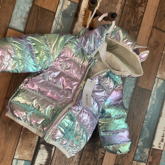 Puffy unicorn 🦄 hooded jacket with matching bag - Picture 9 of 16